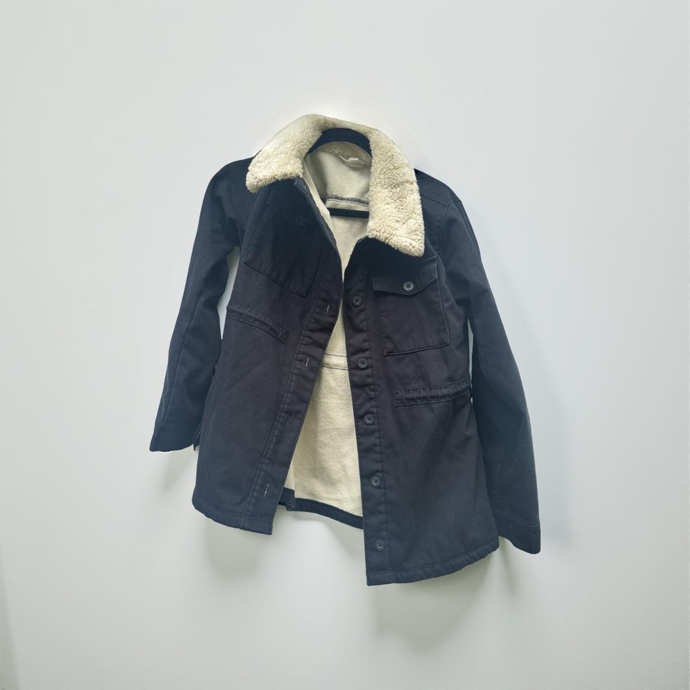 Hang Ten Trucker Jacket - Size Large (Black) Lined Denim W/ Drawstring